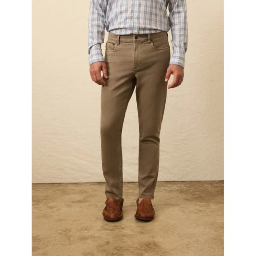 Faherty Stretch Terry 5-Pocket Pant Men's 32x32 Driftwood Chino Trouser Preppy